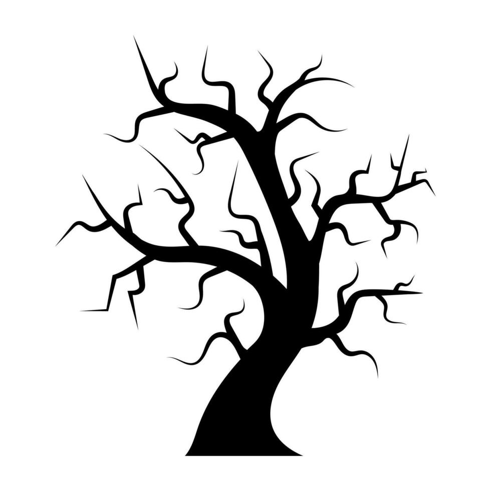 silhouette of halloween tree icon. vector