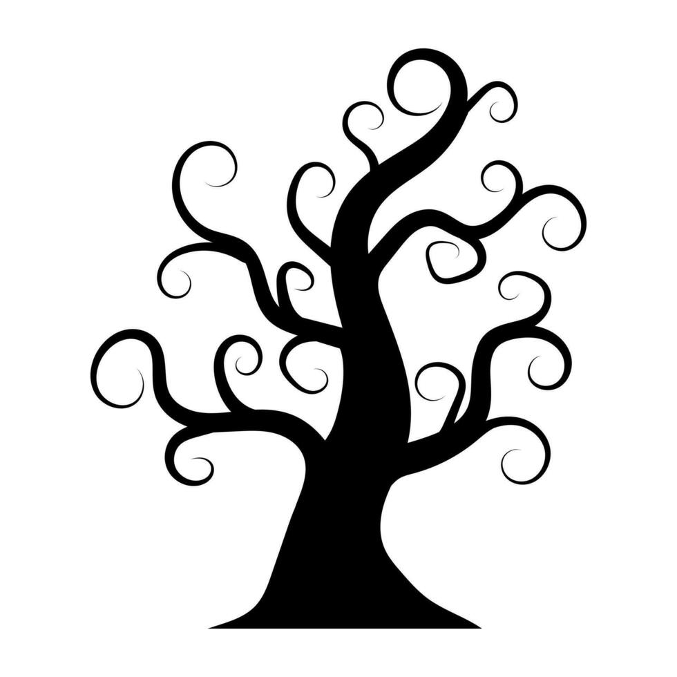 silhouette of halloween tree icon. vector