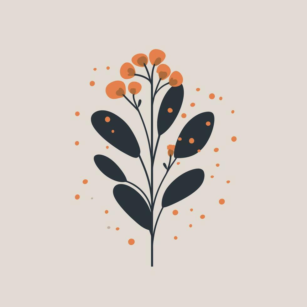 Flower illustrations with thin stem vector