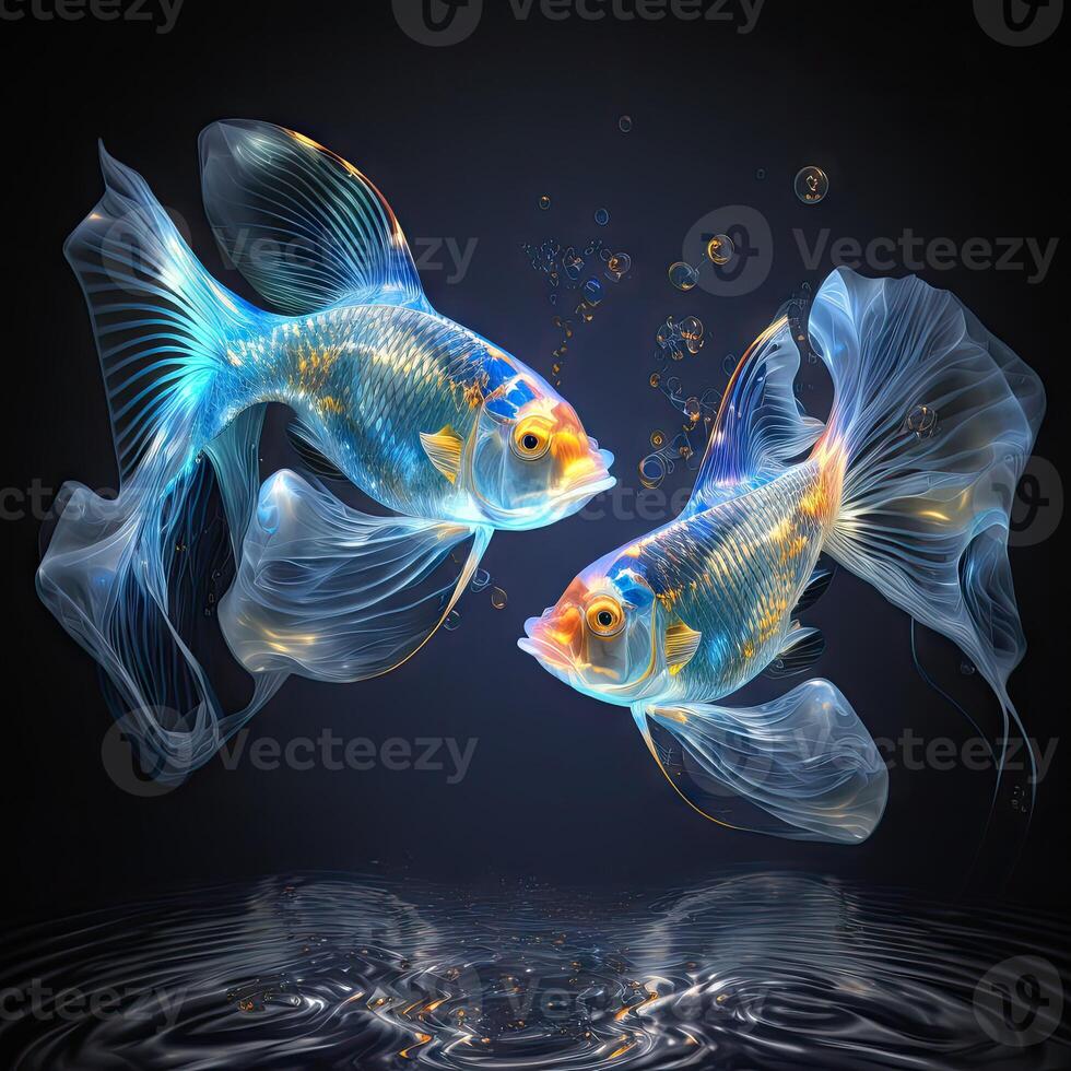 Beautiful Spectral Light and Blue Flashes in 3D Rendering of Holy Light for Spiritual Designs. photo