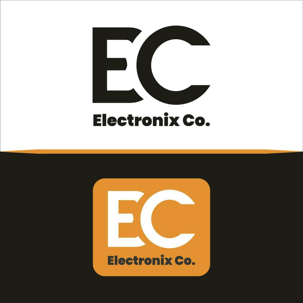 Letter E C logo design for your brand identity. Electronix Co logo design. Minimal logo design. vector
