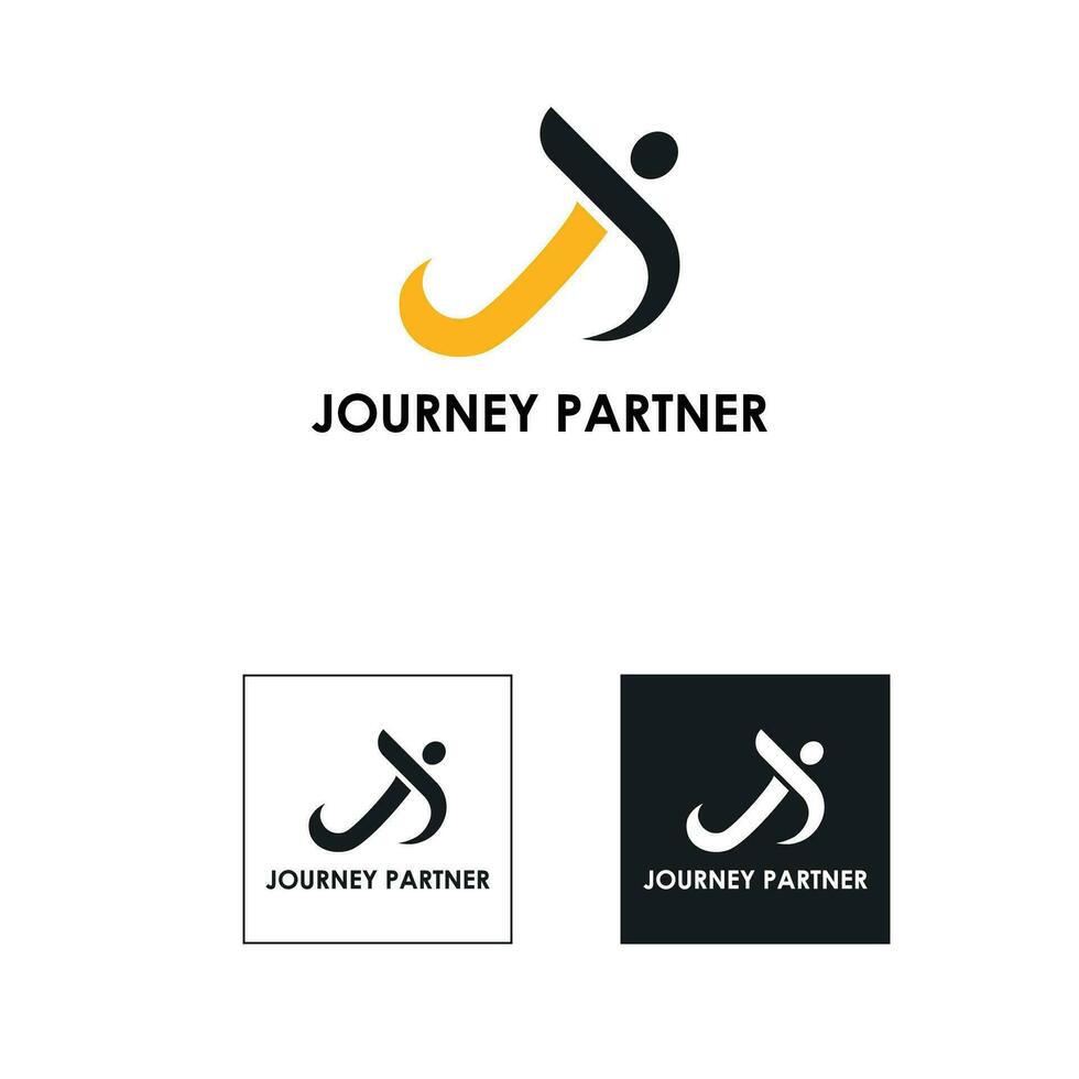 Journey Partner unique and modern logo design for travelling business identity. vector