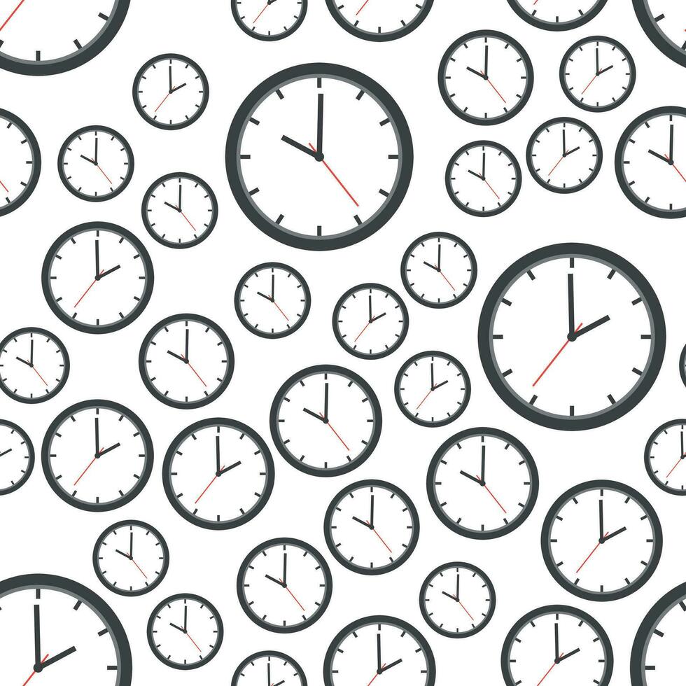 Clock seamless pattern background Icon. Flat vector illustration. Clock sign symbol pattern.