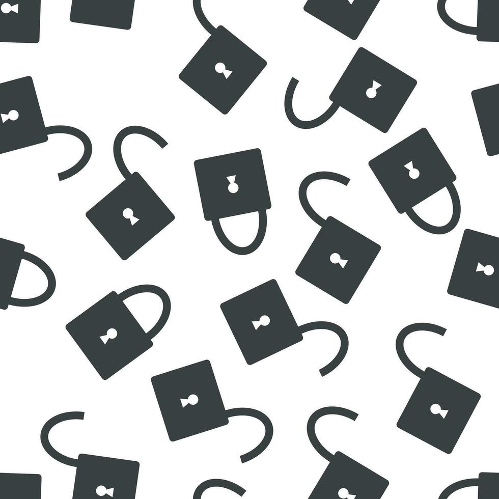 Lock seamless pattern background icon. Flat vector illustration. Padlock sign symbol pattern.