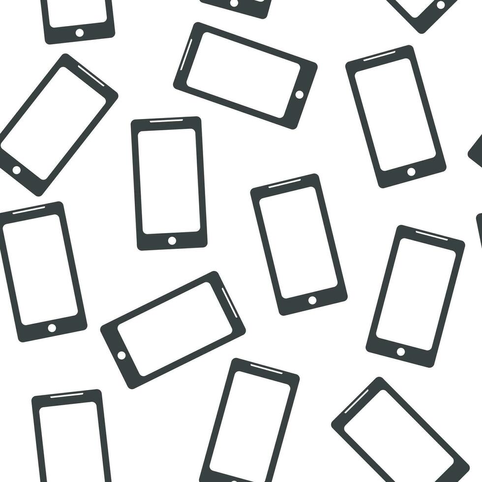 Smartphone seamless pattern background. Flat vector illustration. Mobile phone sign symbol pattern.