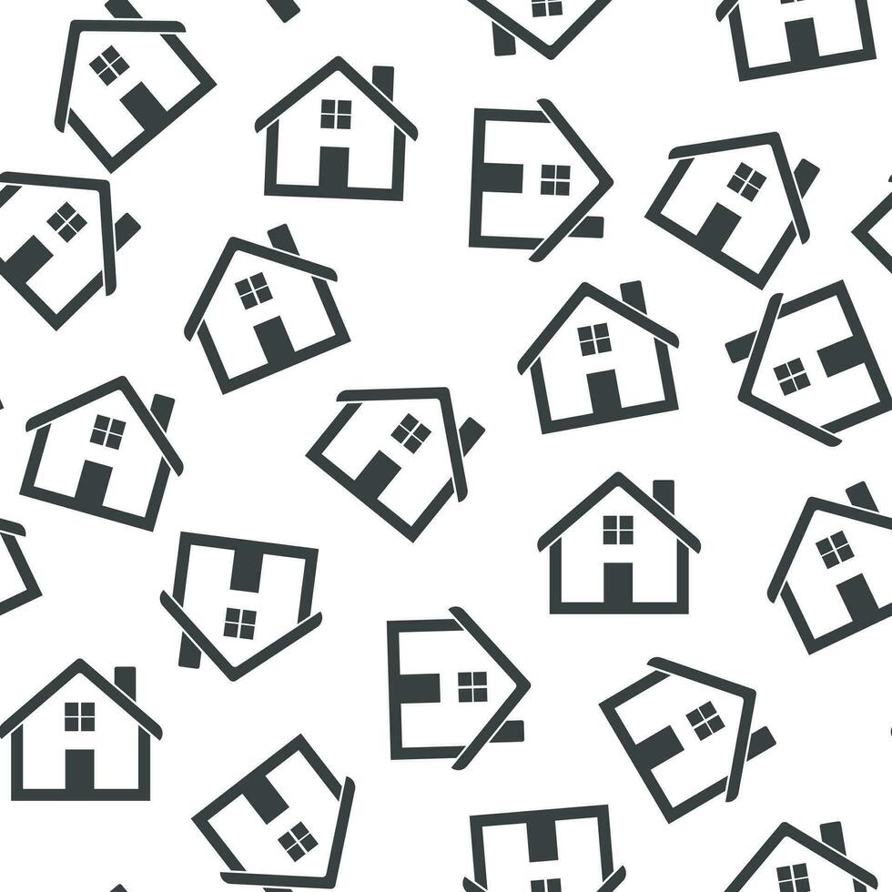 House seamless pattern background icon. Flat vector illustration. Home sign symbol pattern.