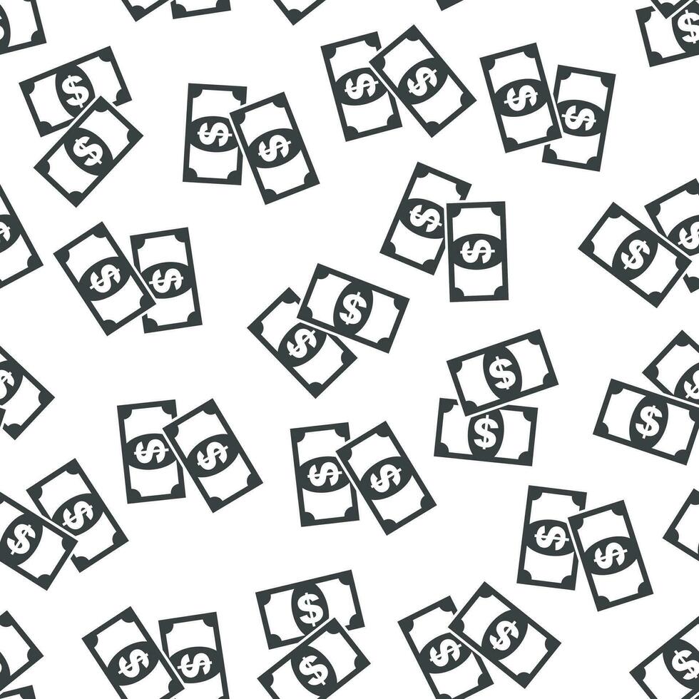 Money seamless pattern background icon. Flat vector illustration. Dollar money sign symbol pattern.