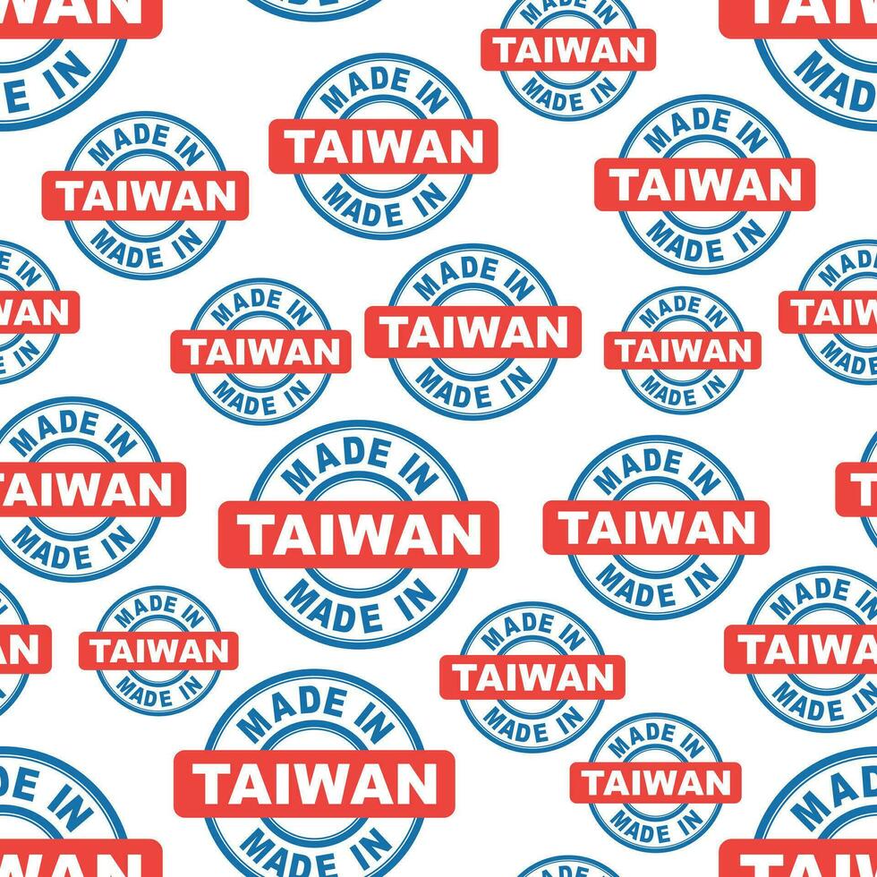 Made in Taiwan seamless pattern background icon. Flat vector illustration. Taiwan sign symbol pattern.