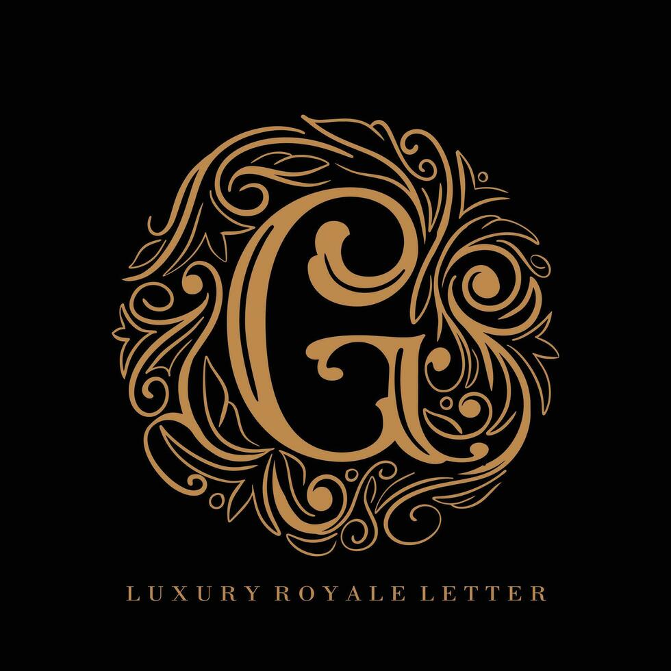 Letter G Luxury Royal Circle Ornament Logo vector