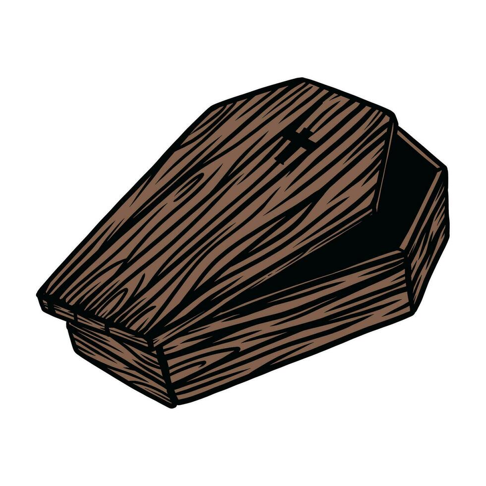 hello wooden dracula chest vector