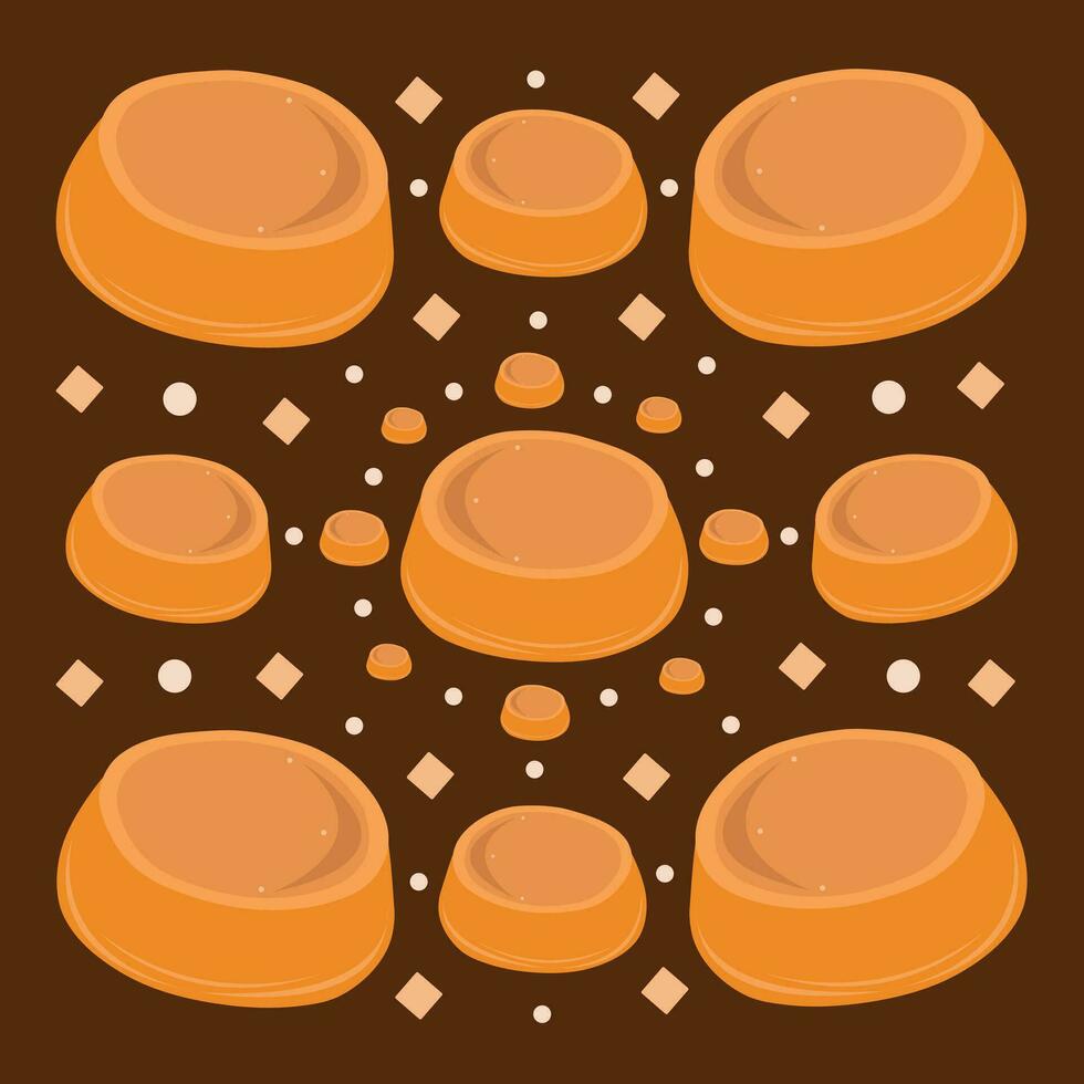 Orange jello pudding vector illustration for graphic design and decorative element