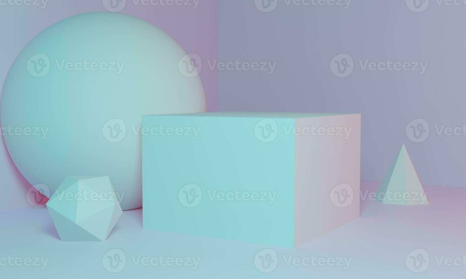 Minimal scene with podium and abstract background. Geometric shape. 3D illustration. 3d render. photo