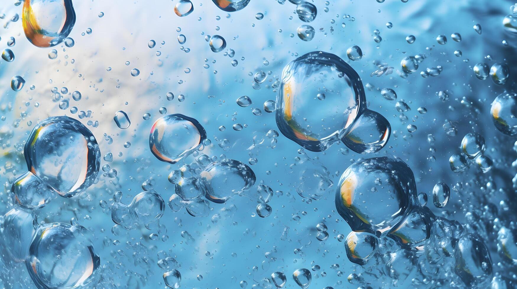 Bubble in water background. photo