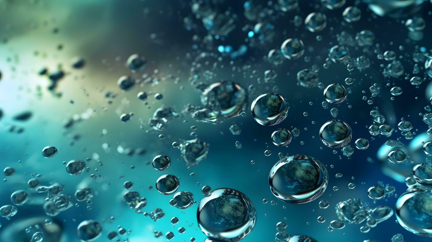 Bubble in water background. AI generated photo