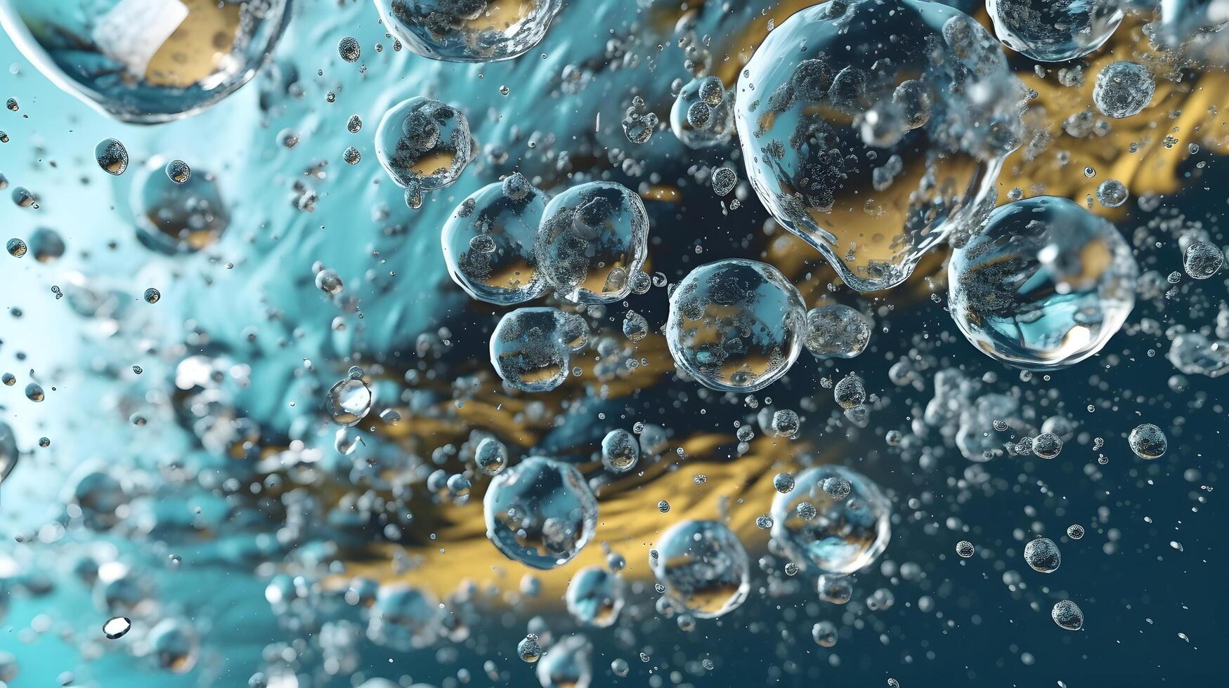 Bubble in water background. photo