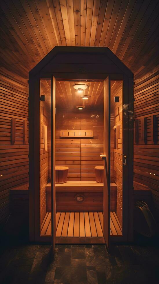 vacío de madera sauna foto