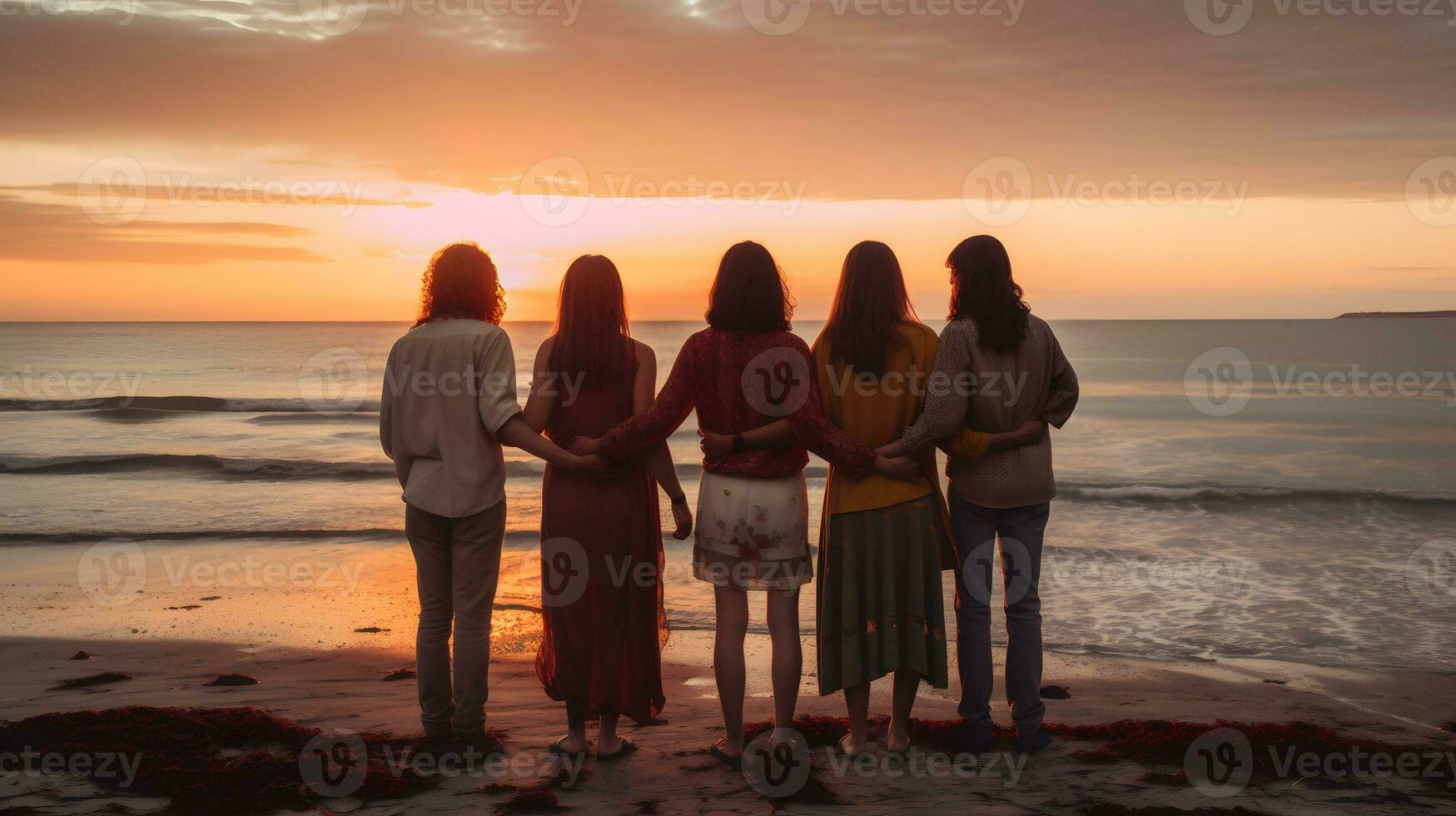 people group on the beach photo