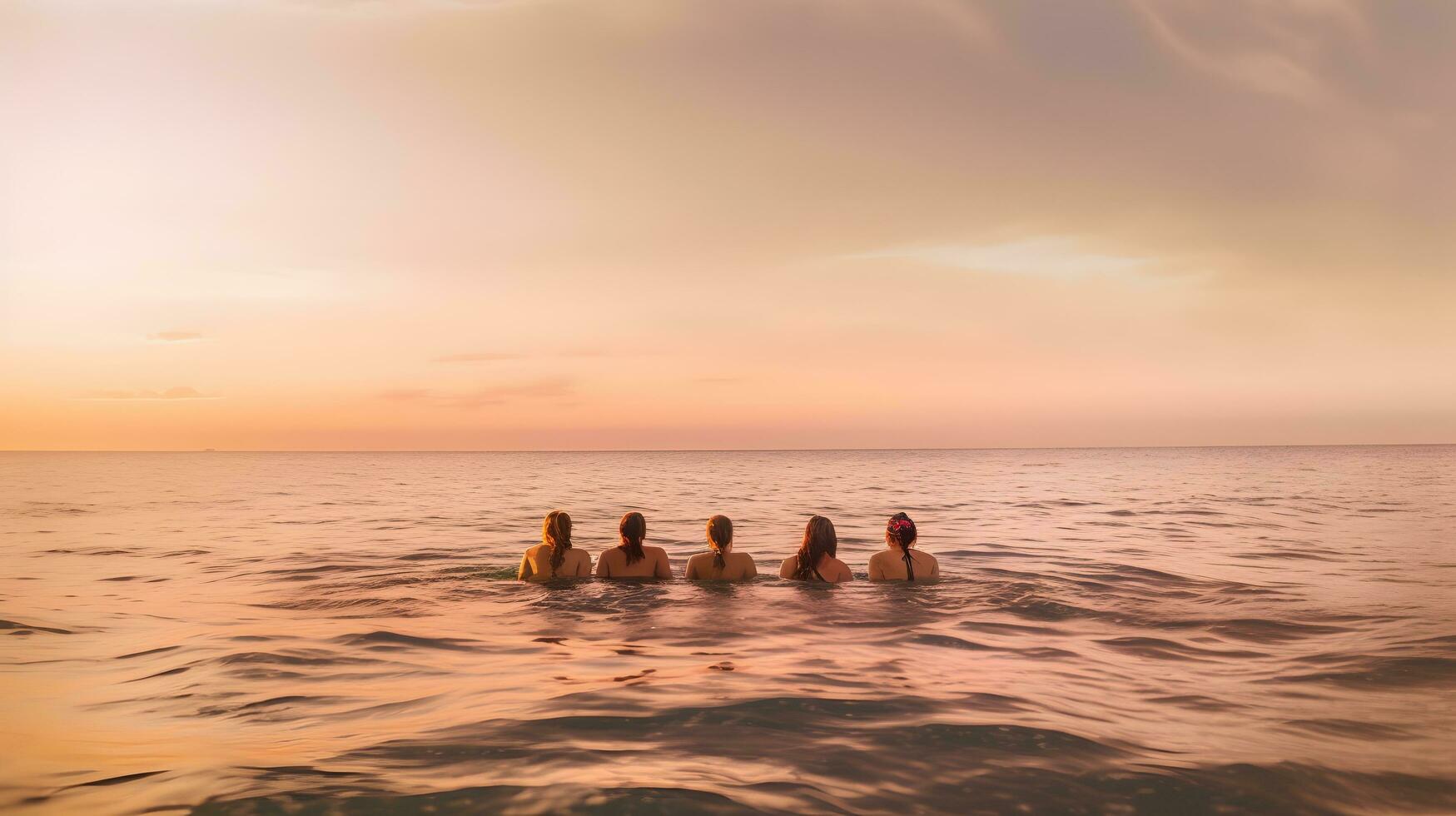 people group on the beach photo