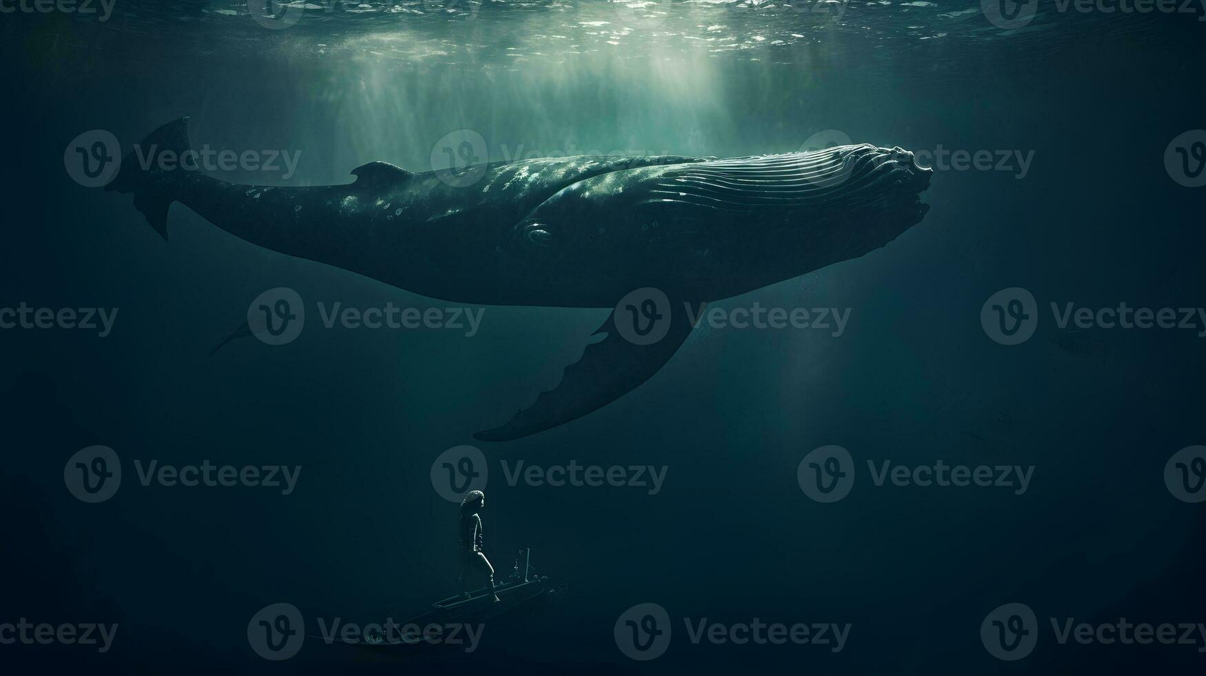 blue whale swimming in the ocean photo