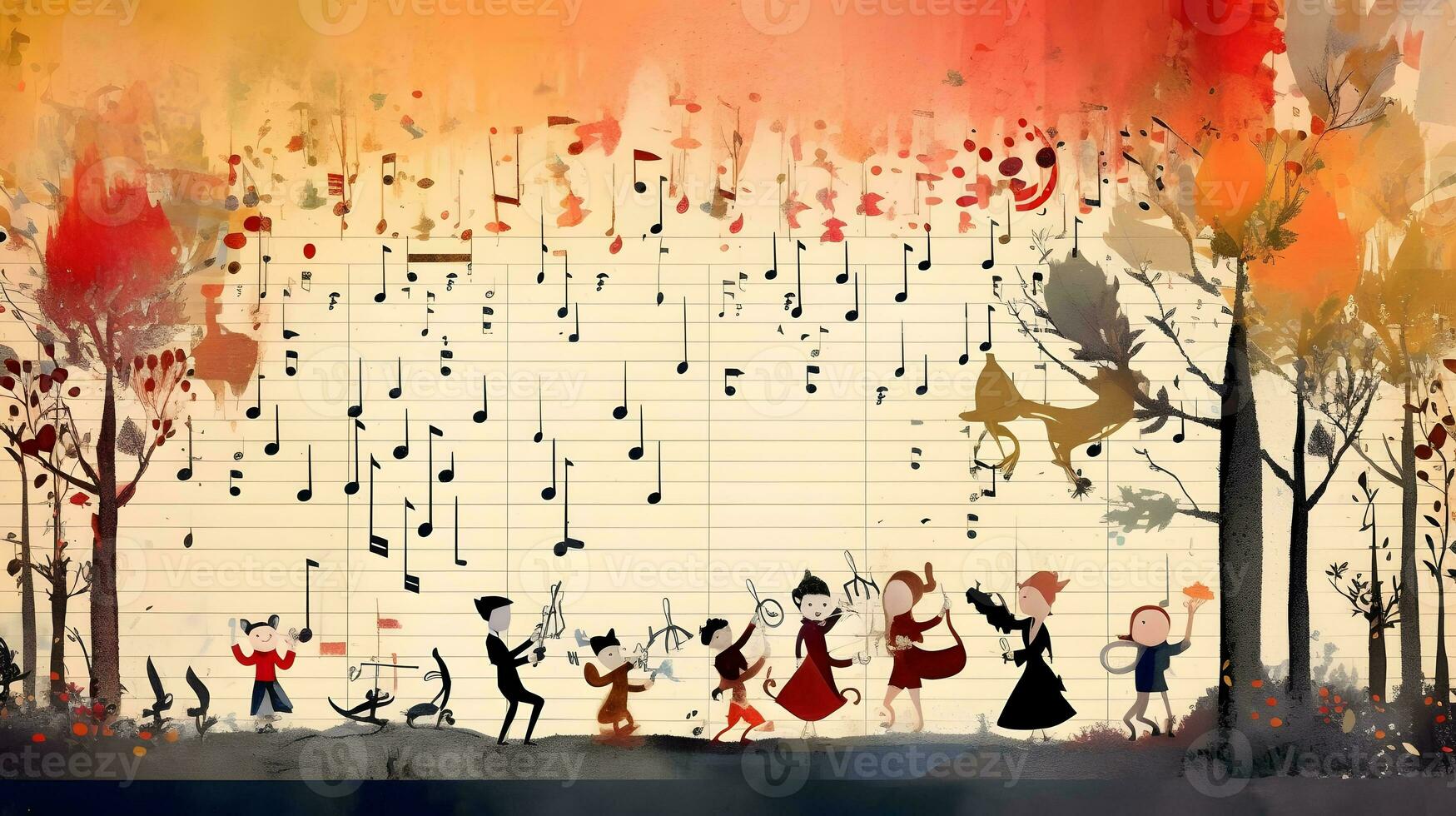 Music score for children representation. photo