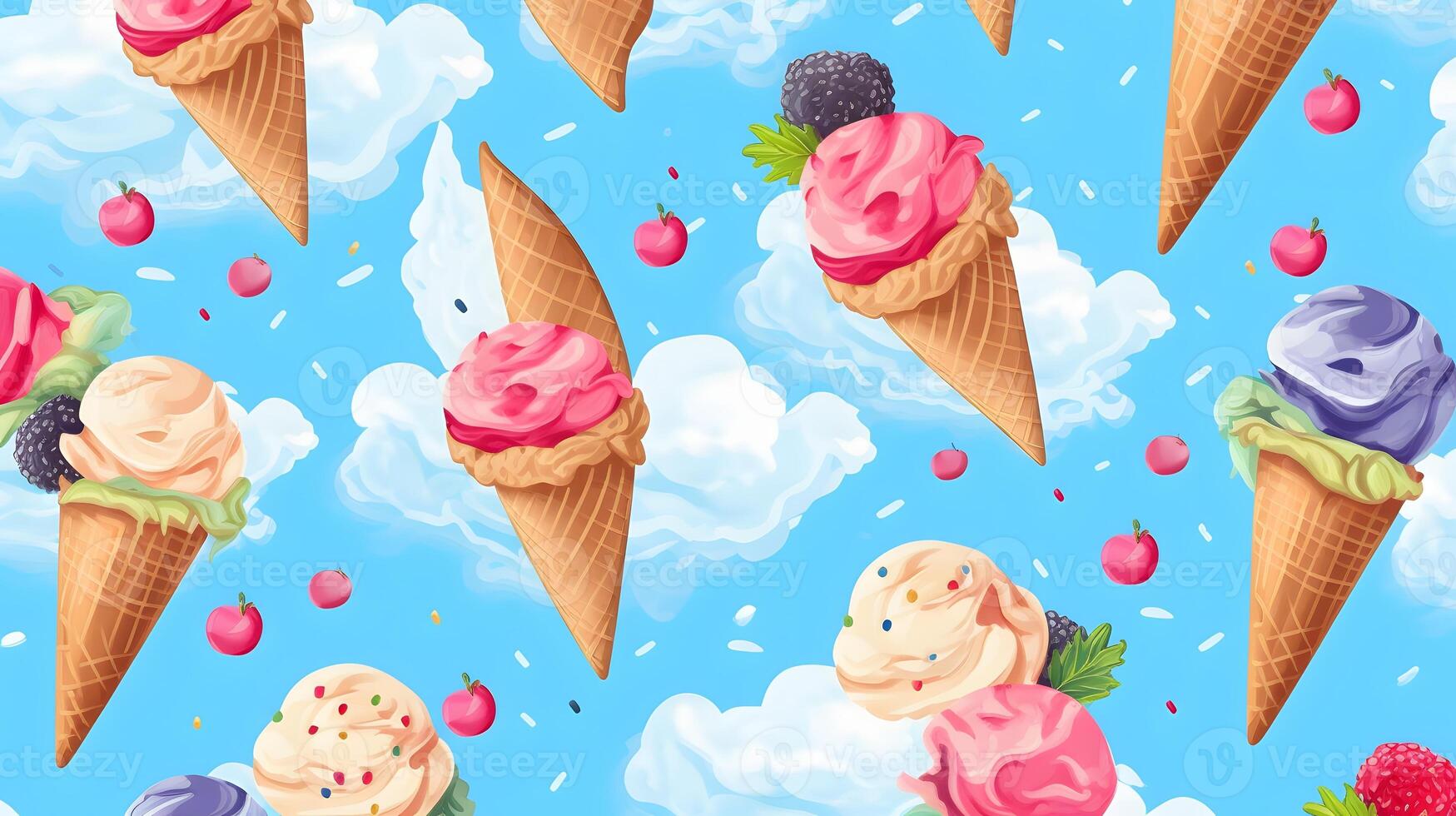 Ice cream background pattern. photo