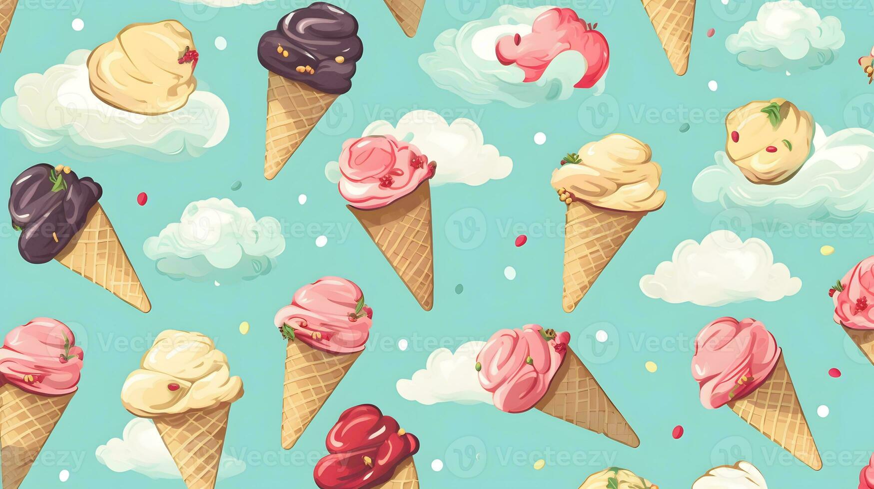 Ice cream background pattern. photo