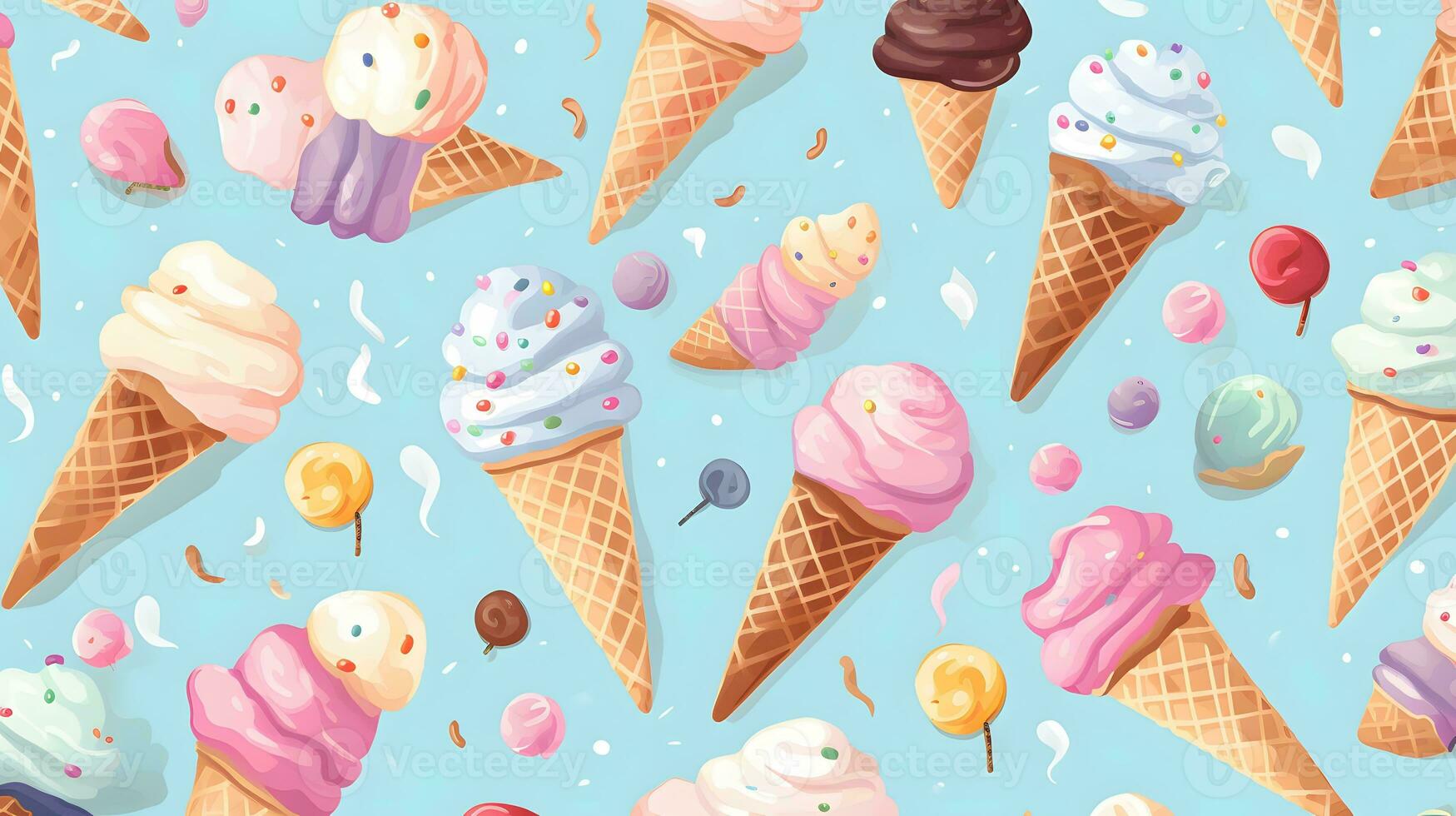 Ice cream background pattern. photo