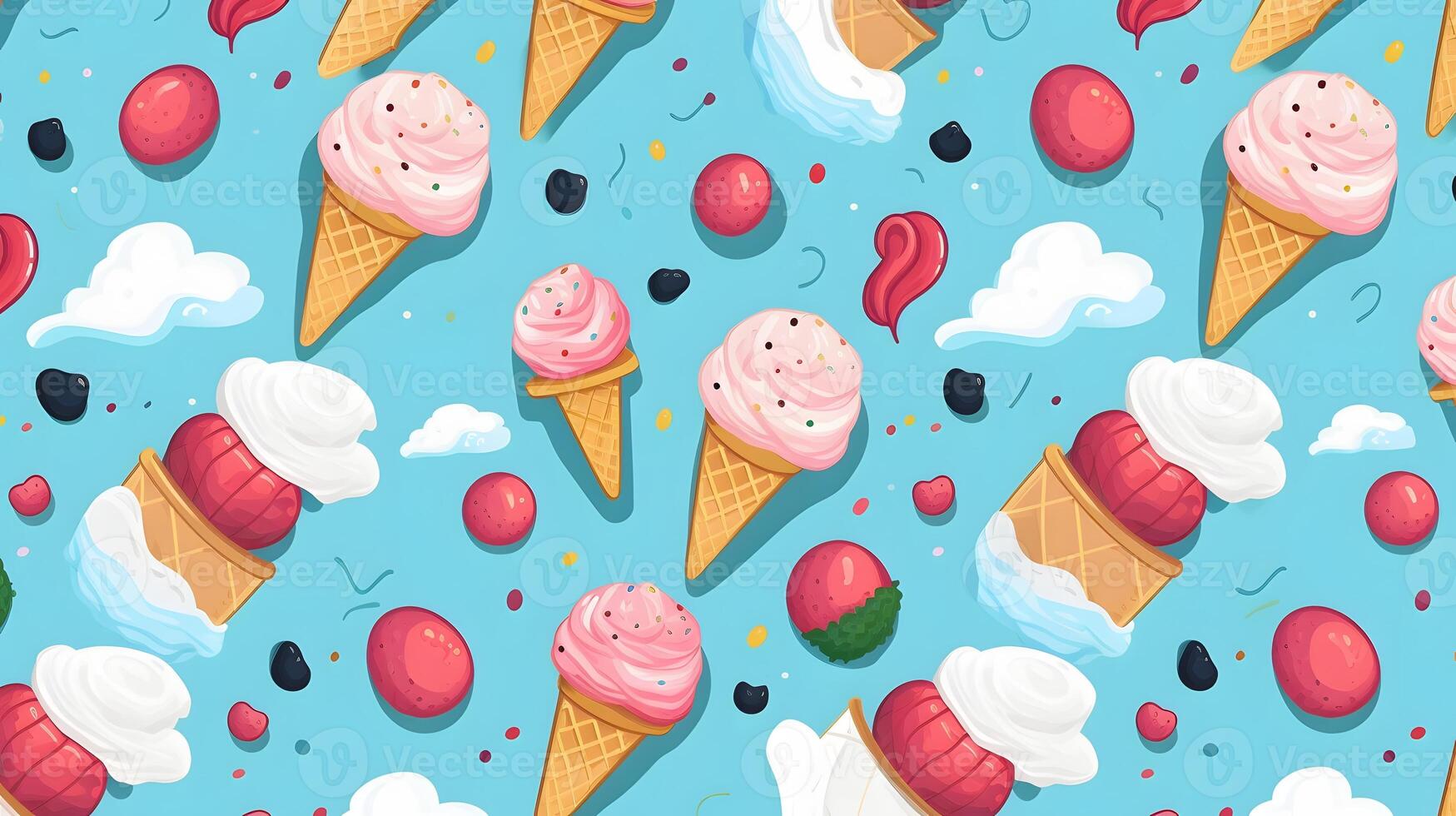 Ice cream background pattern. photo