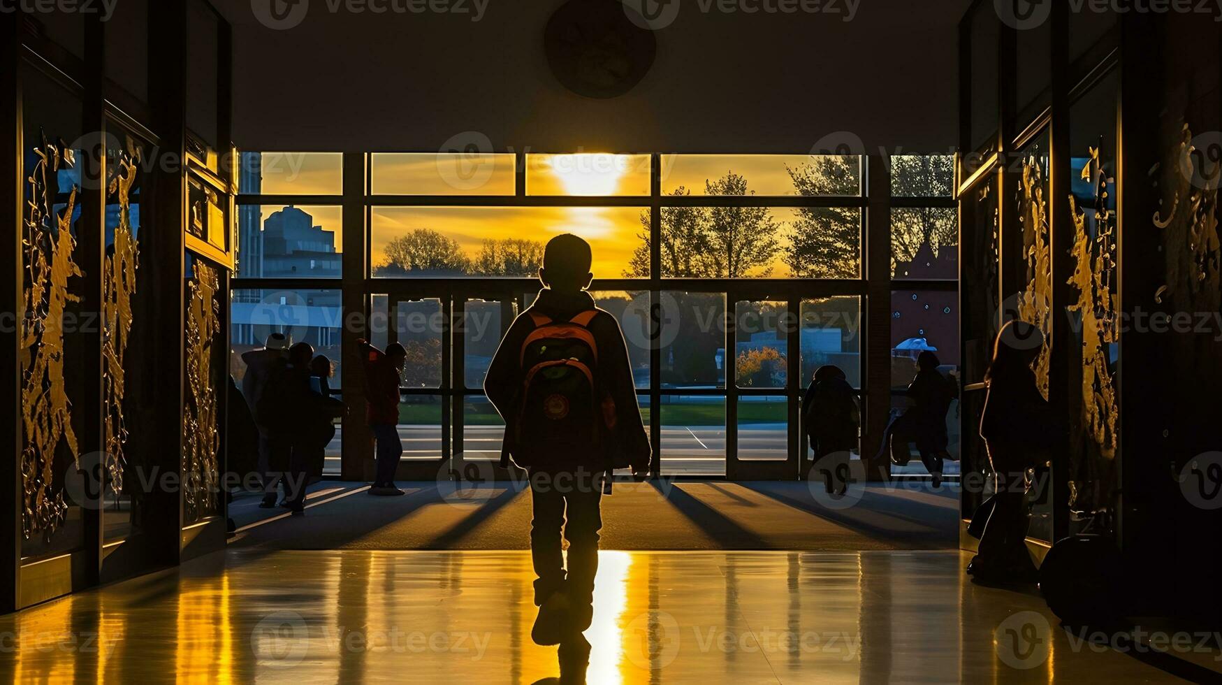 child going to school photo