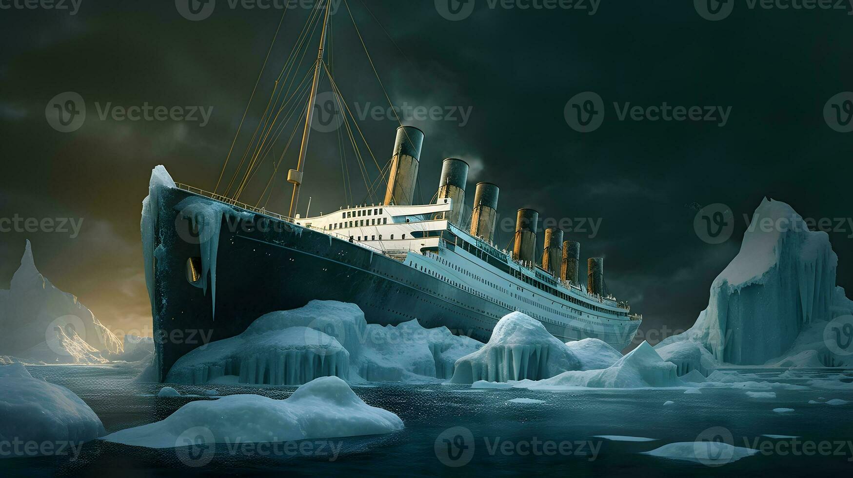 Sinking of the RMS Titanic. photo