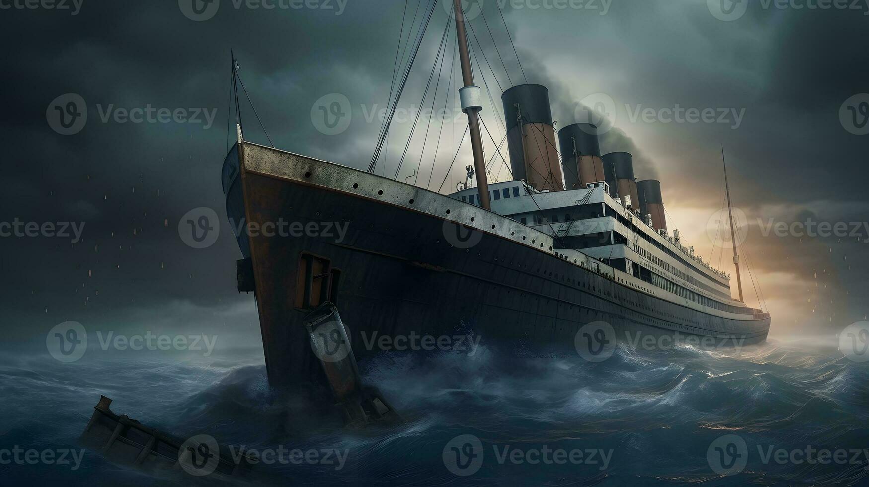 Sinking of the RMS Titanic. photo