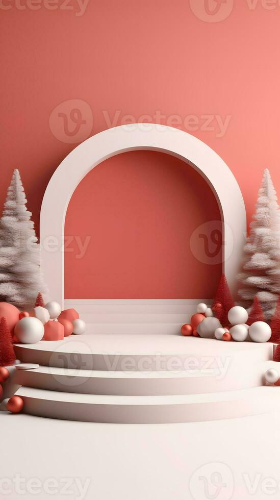 product podium stand with christmas theme background photo