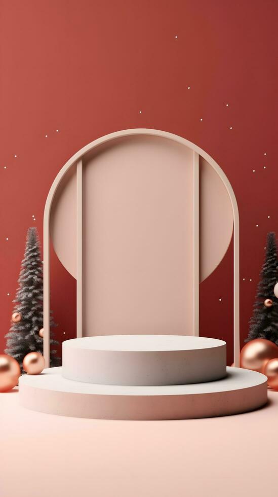 product podium stand with christmas theme background photo