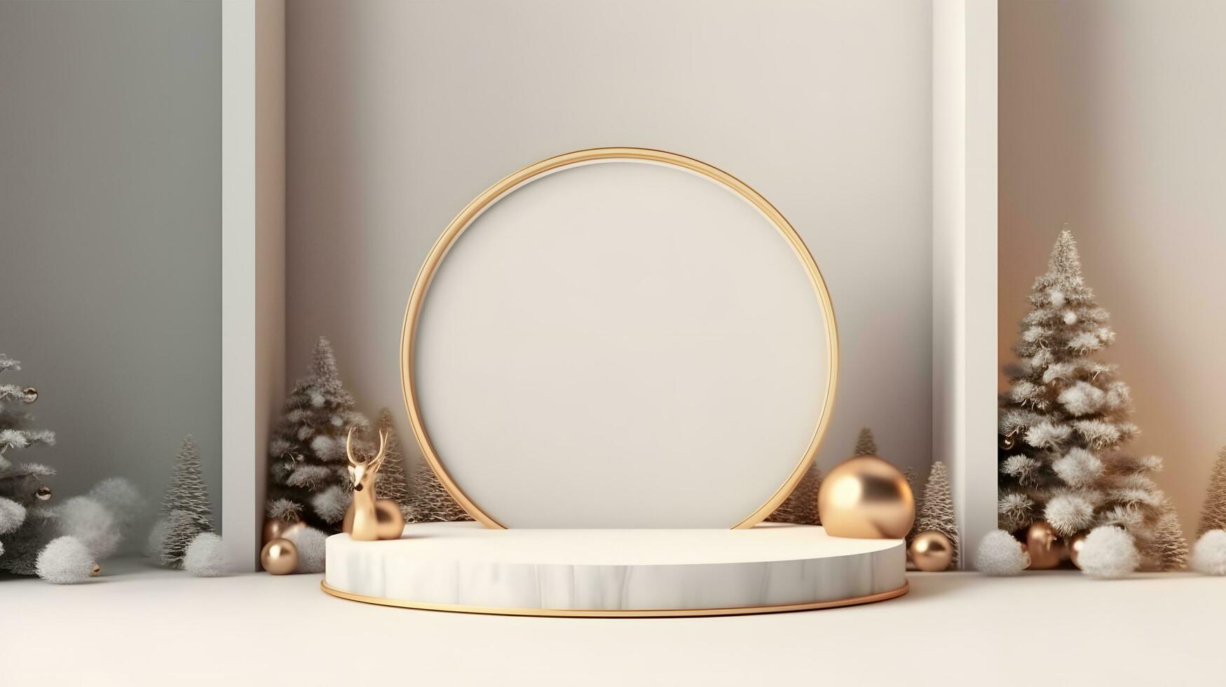 product podium stand with christmas theme background photo