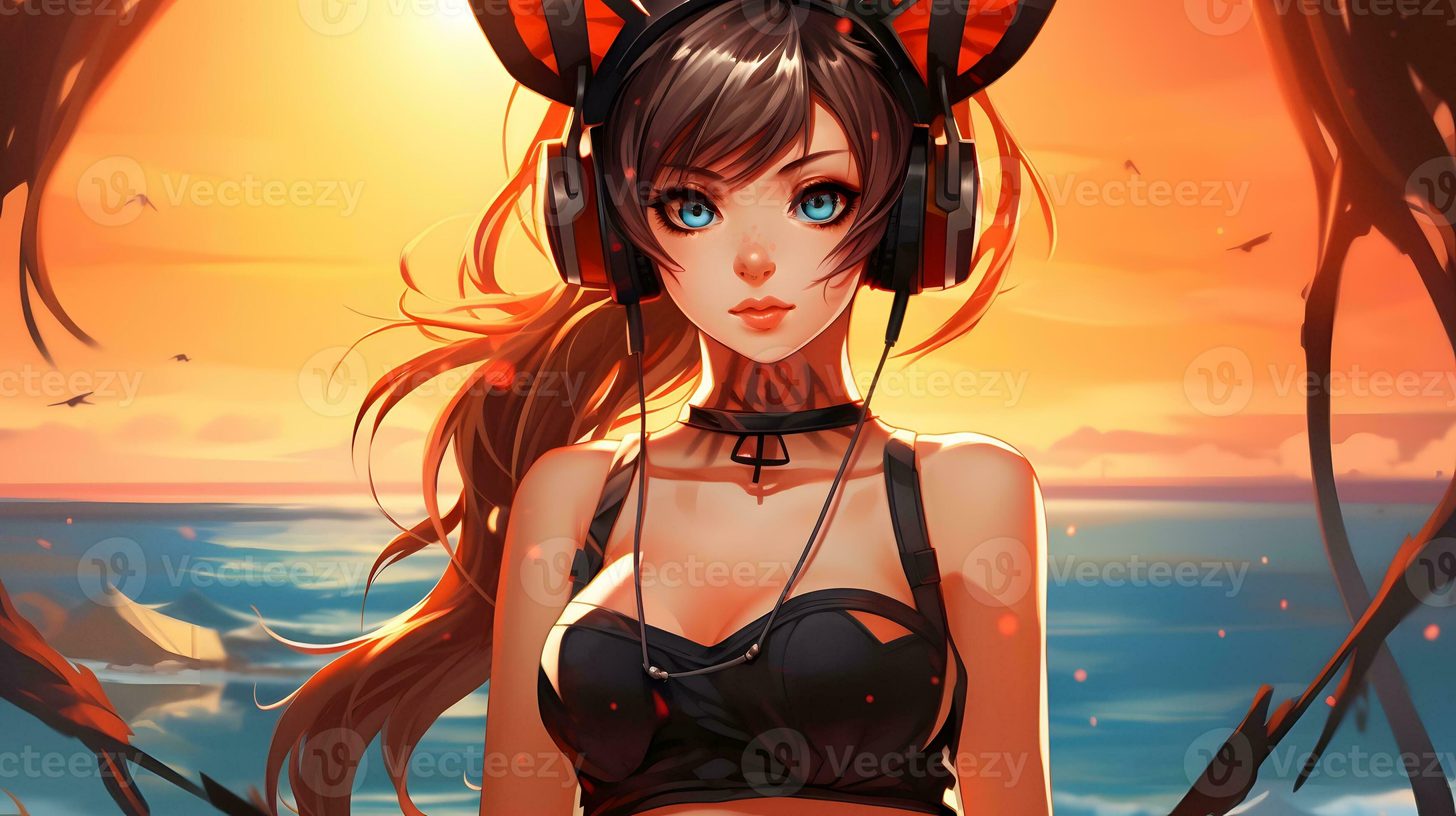 Cute Anime girl character wallpaper. 25938281 Stock Photo at Vecteezy
