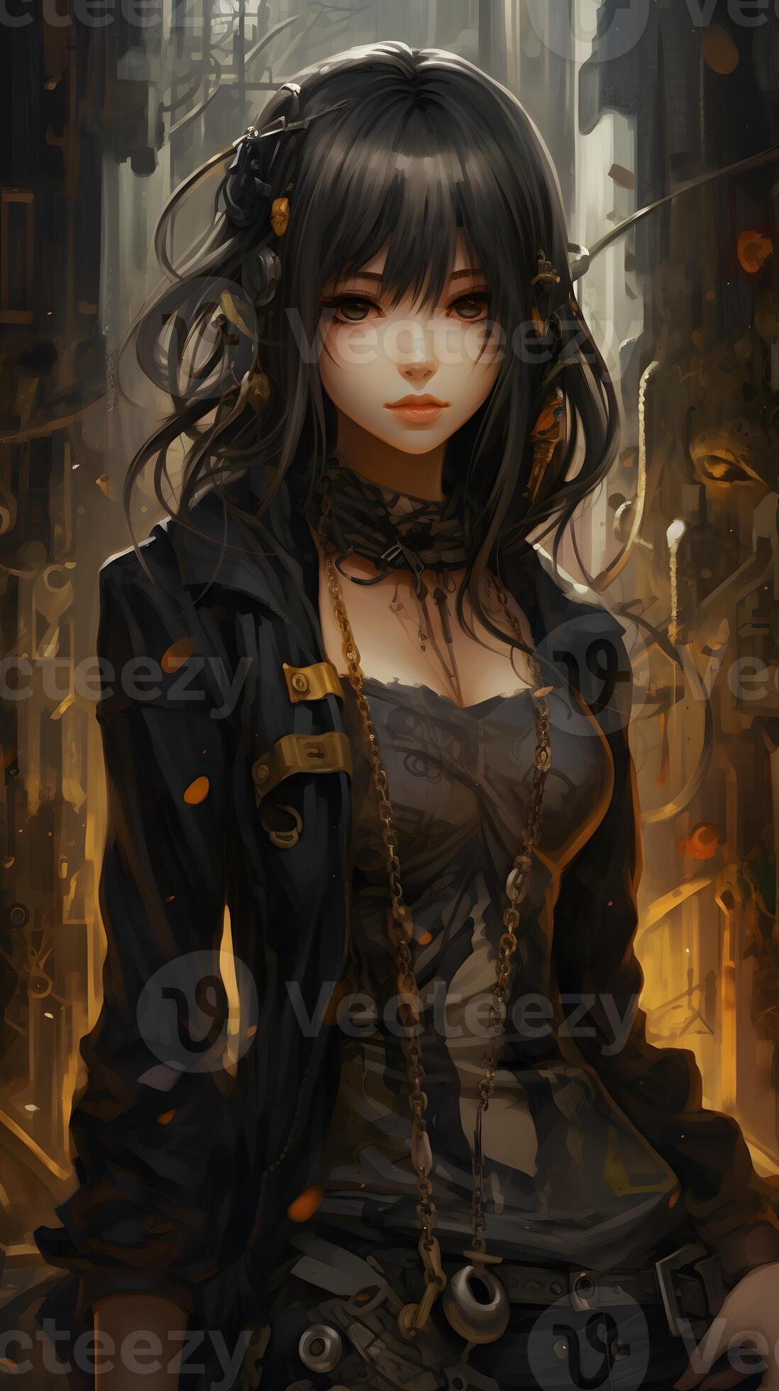 Download Anime Goth Girl Instagram Profile Wallpaper