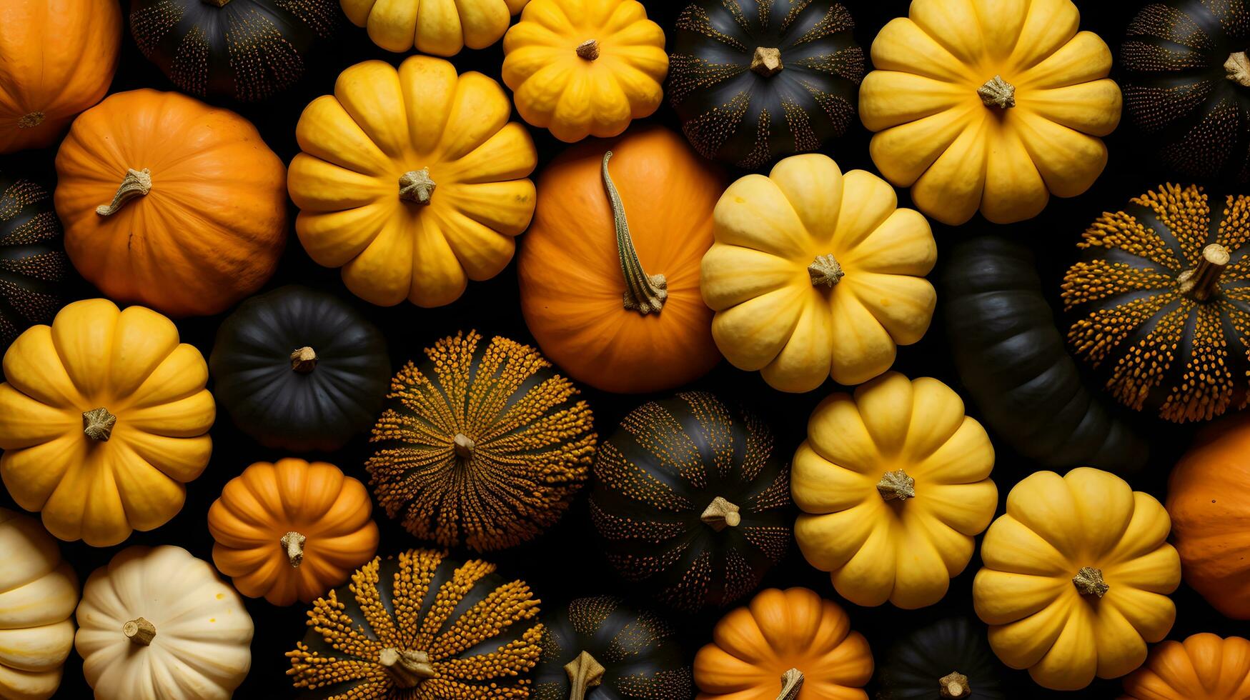 calabazas de múltiple colores antecedentes foto