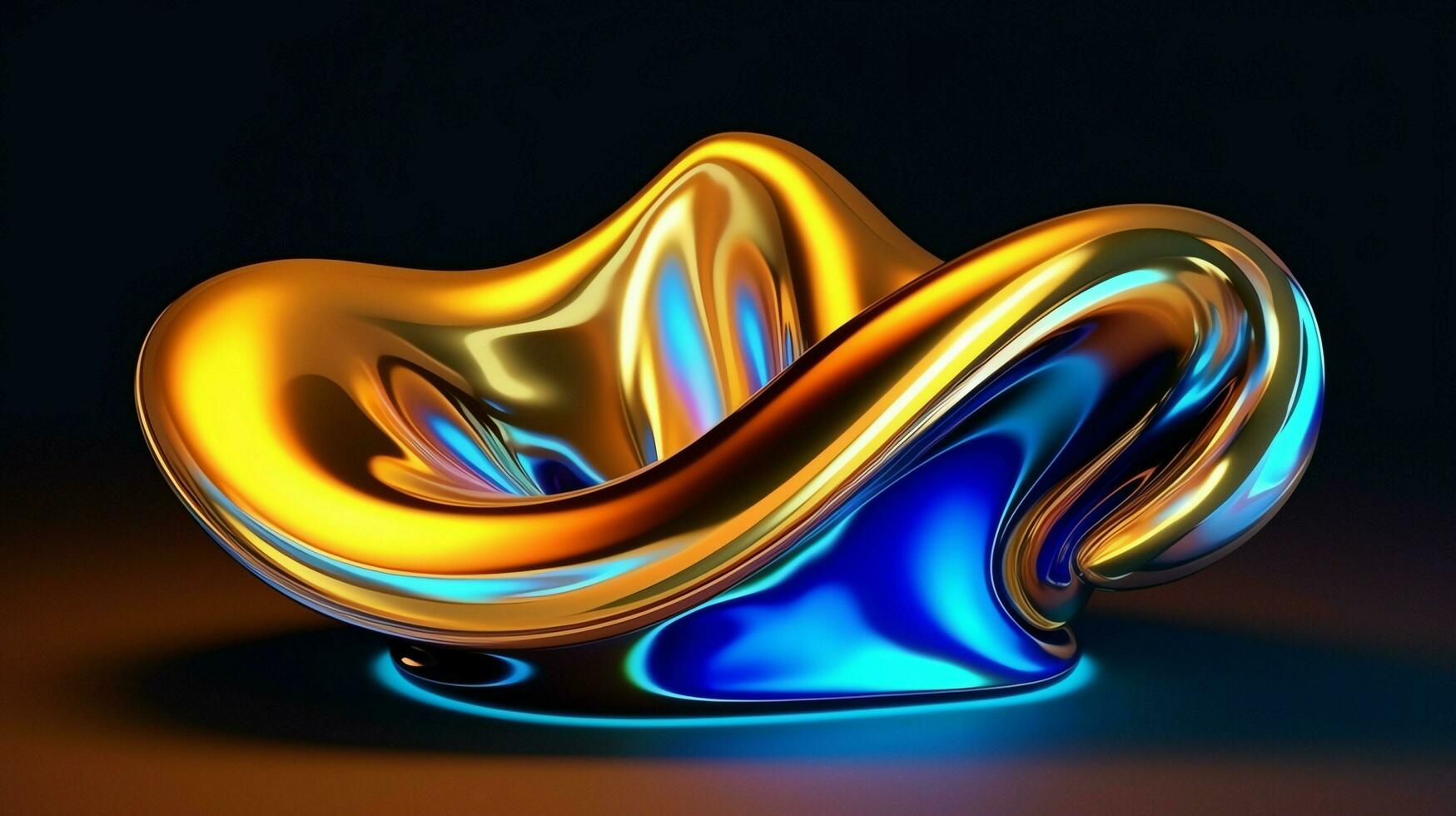 Abstract Liquid Gold design. ai generated photo