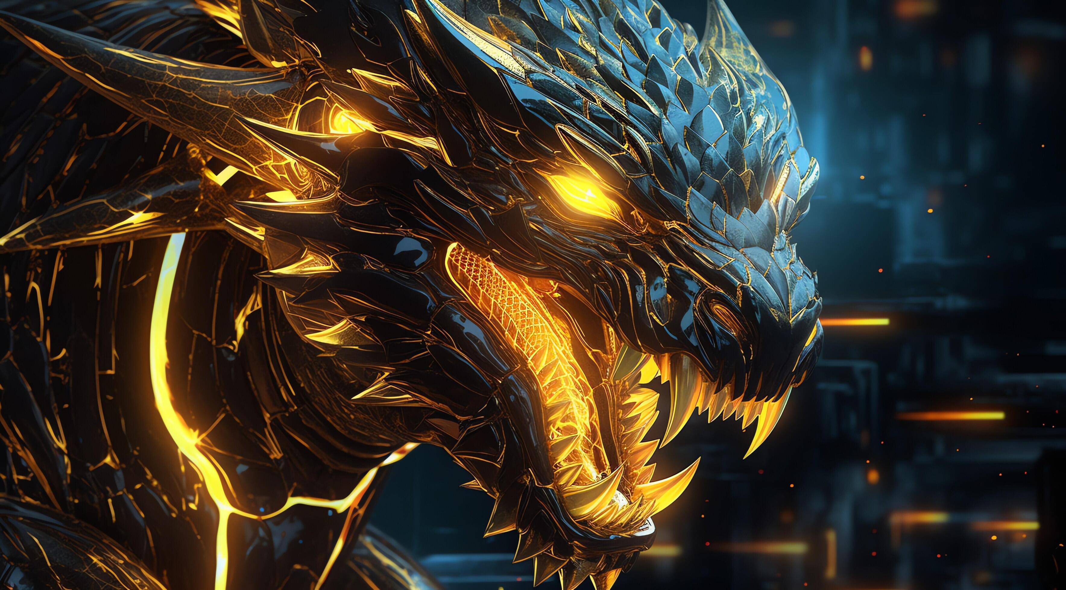 Dragon Robotic armor 3d ultra realistic wallpaper and background design  illustration. generative ai 25938780 Stock Photo at Vecteezy