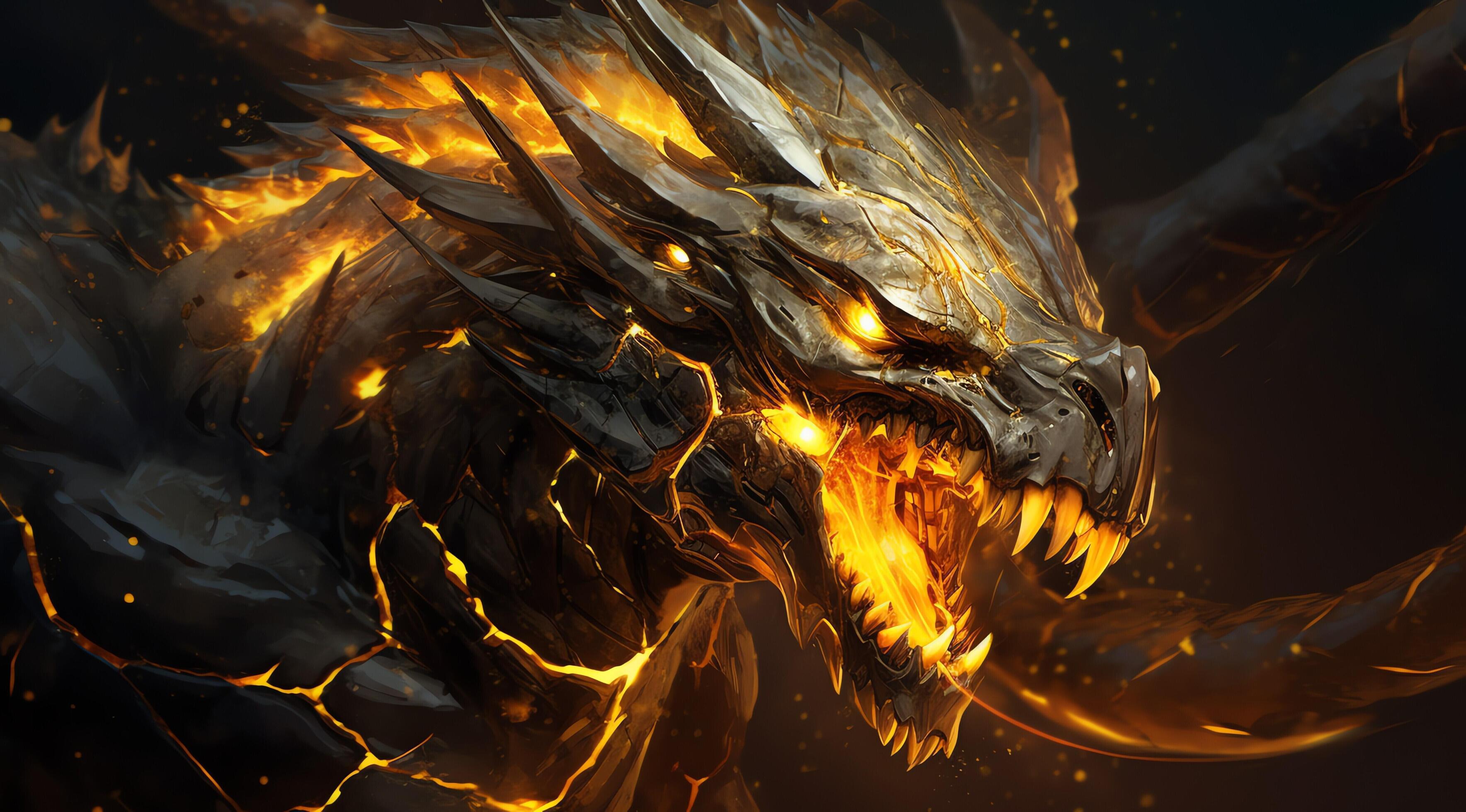 Dragon Robotic armor 3d ultra realistic wallpaper and background design