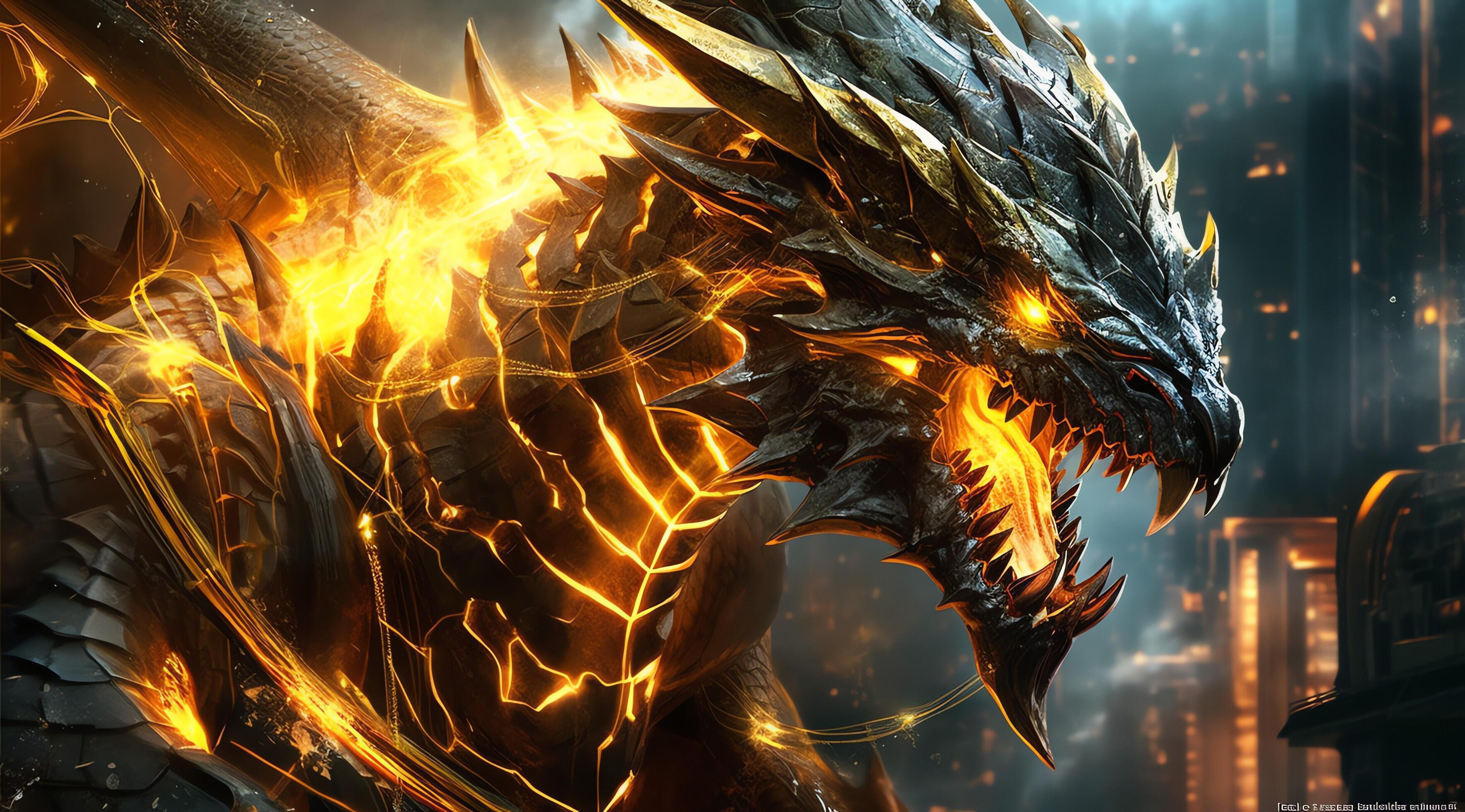 Dragon Robotic armor 3d ultra realistic wallpaper and background design