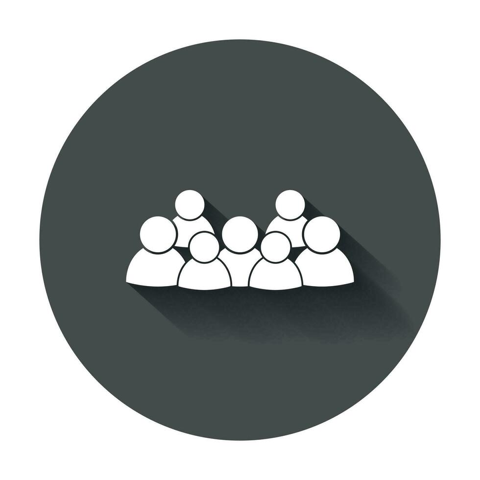 Group of people vector icon. Persons icon illustration with long shadow.
