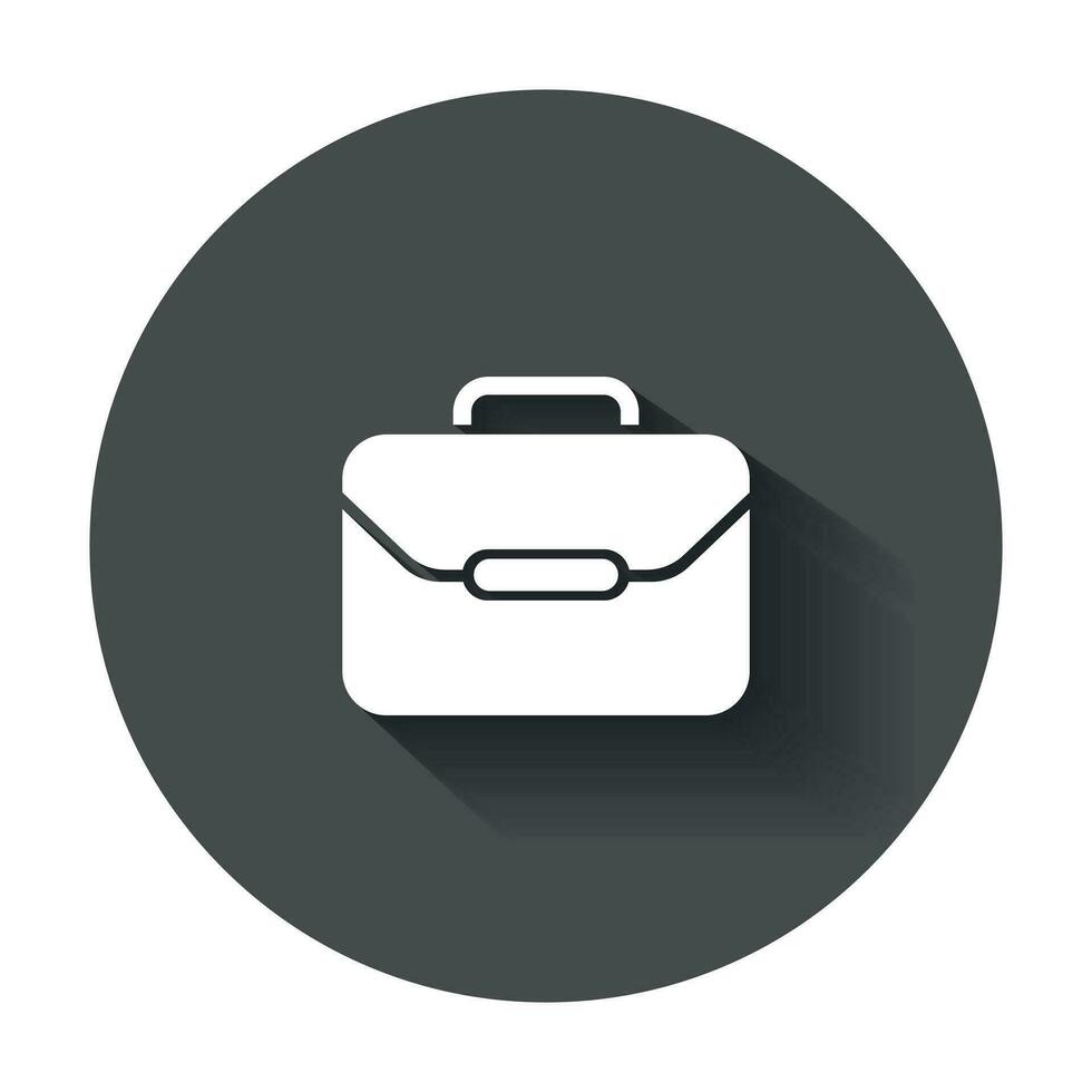 Suitcase vector icon. Luggage illustration in flat style with long shadow.