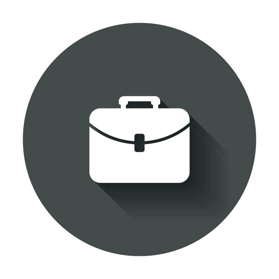 Suitcase vector icon. Luggage illustration in flat style with long shadow.