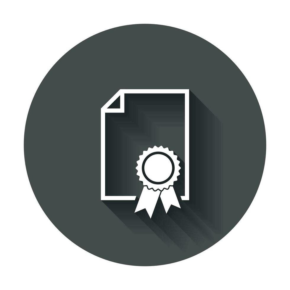 certificado icono. diploma símbolo. plano vector ilustración en blanco antecedentes.