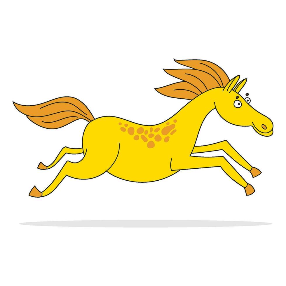 Colored vector illustration of a running horse