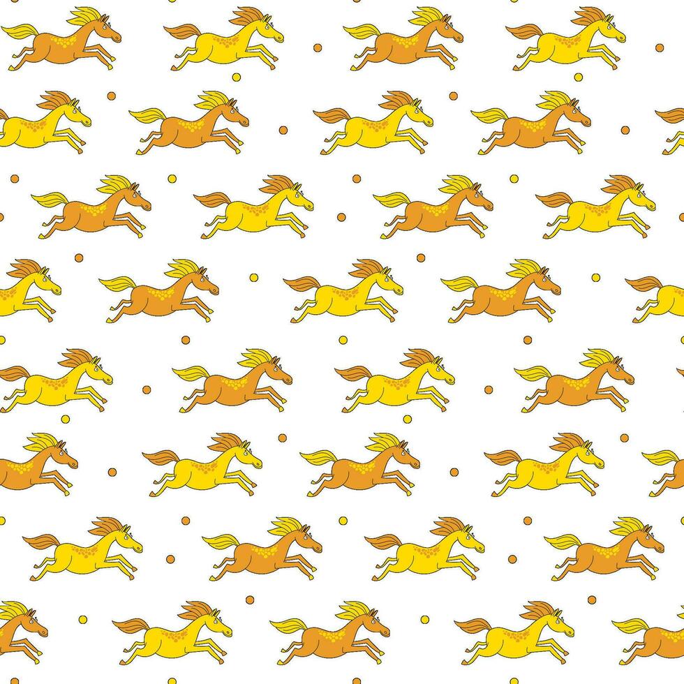 Colored vector pattern of a running horse