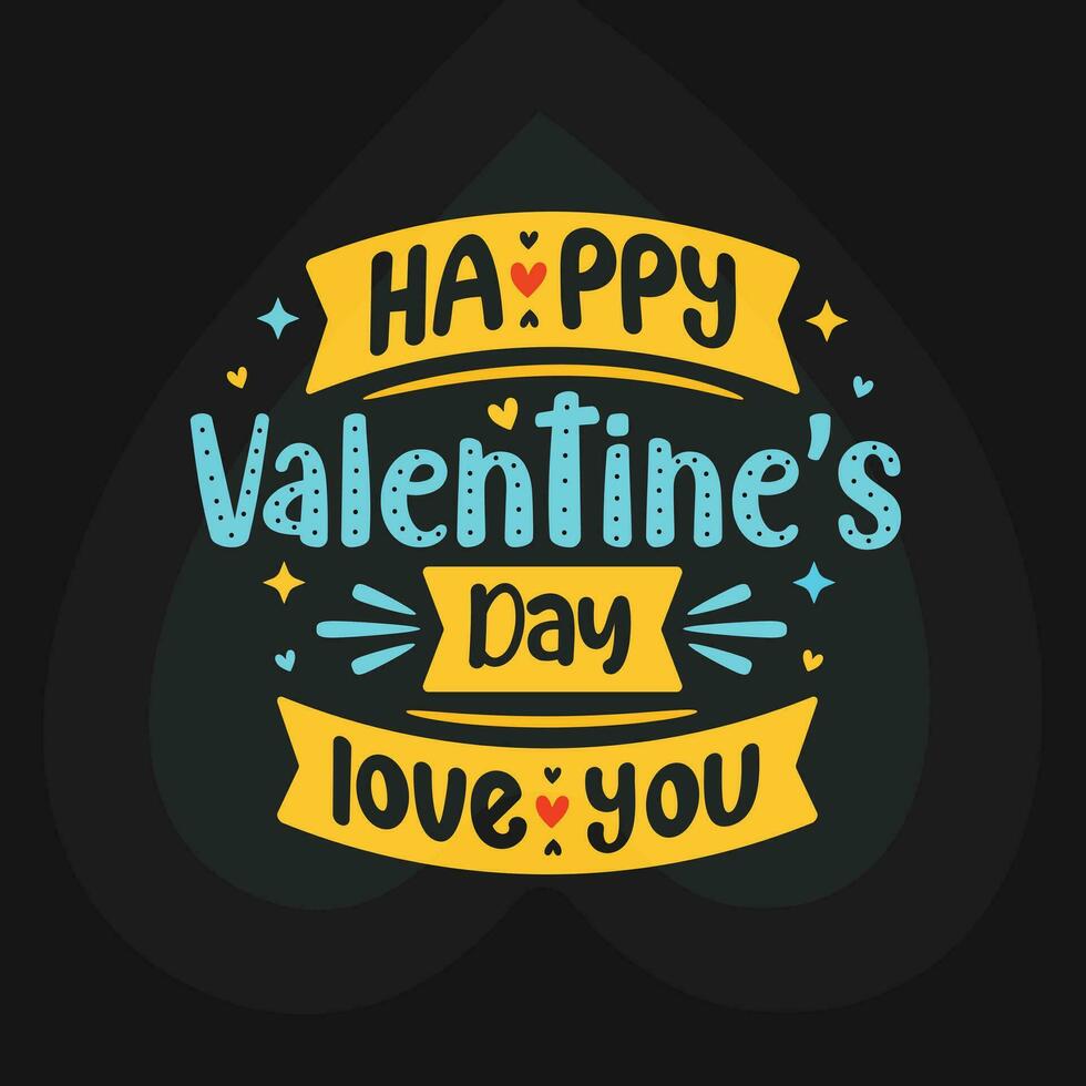 contento San Valentín día amor usted San Valentín citar vector