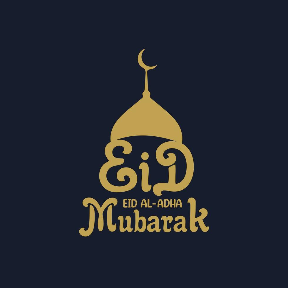 eid Mubarak eid Alabama - adha letras diseño vector