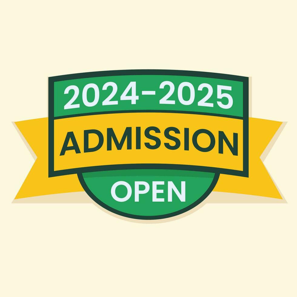 2024-2025 admission open tag vector for educational social media post template